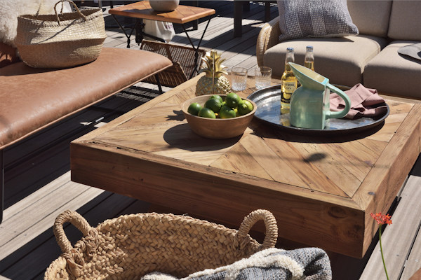 東谷 ローテーブル 幅100cm 木製 天然木 古材 正方形 ヴィンテージ調