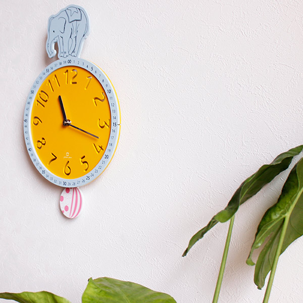 ヤマト工芸 振り子時計 circus clock ゾウ ステップ秒針 掛け時計 日本