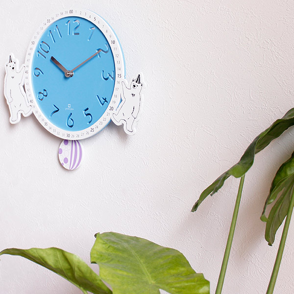 ヤマト工芸 振り子時計 circus clock シロクマ ステップ秒針 掛け時計