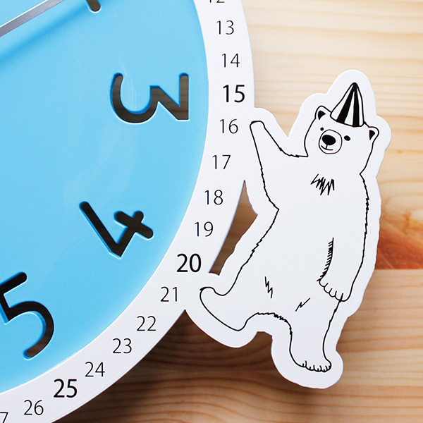 ヤマト工芸 振り子時計 circus clock シロクマ ステップ秒針 掛け時計