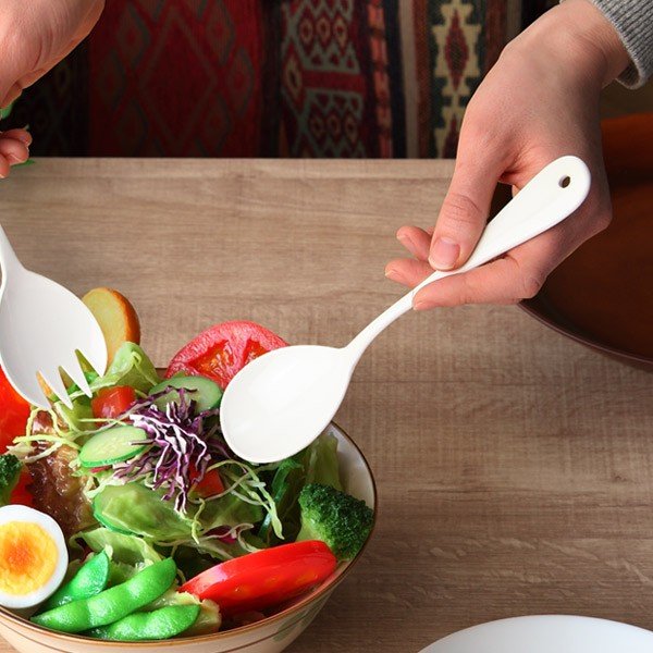 サラダフォーク ブラン blanc ステンレス製 フォーク ホーロー 日本製