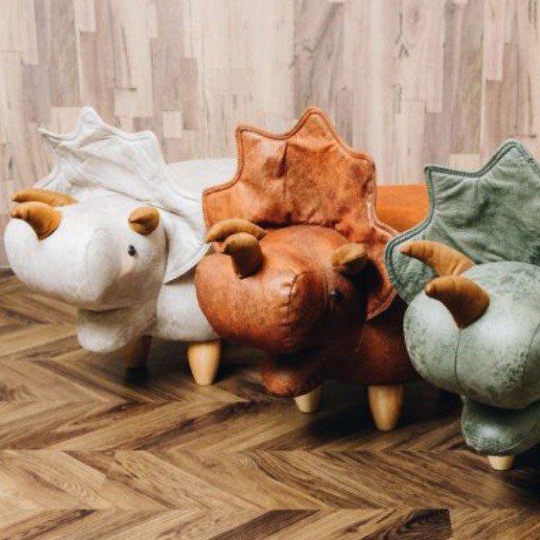スツール 恐竜 Triceratops トリケラトプス 椅子 オットマン 足置き