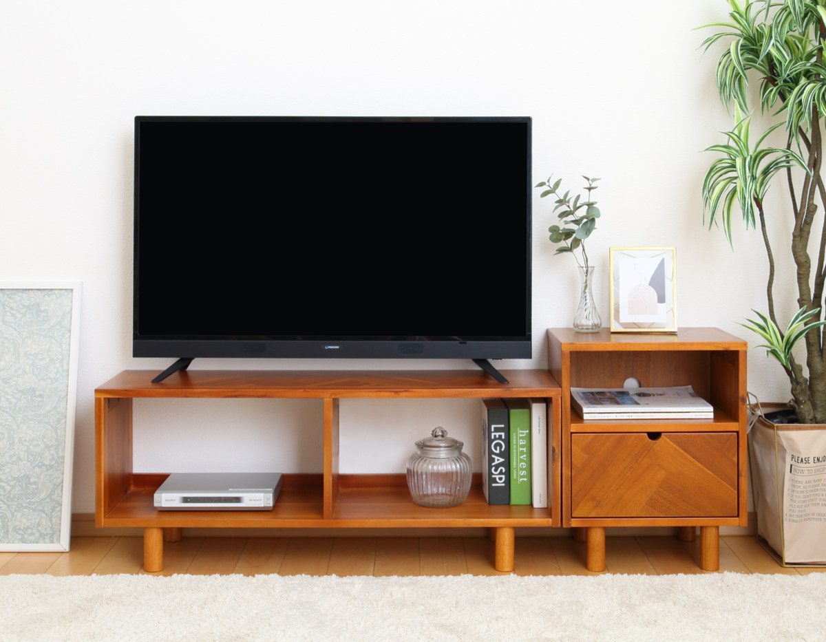 サイドチェスト 幅40cm 寄木突板 ヴィンテージ調 HENT （ ヘント チェスト 幾何学柄 ラック 引出し 収納 ） | 弘益 | 16