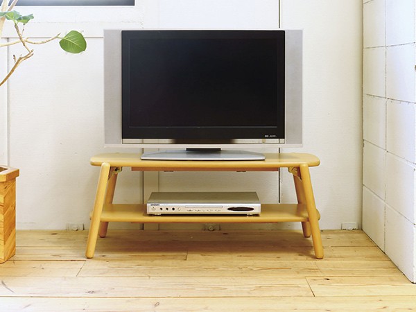 テレビ台 折りたたみ式 ローボード 棚付 幅90cm （ テレビボード TV 