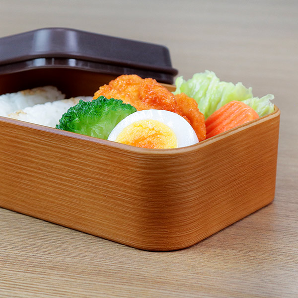 弁当箱 600ml 1段 ハラマキ 木目長角弁当 （ お弁当箱 ランチボックス