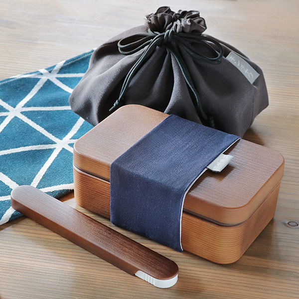 弁当箱 800ml 1段 ハラマキ 木目長角弁当 （ お弁当箱 ランチボックス
