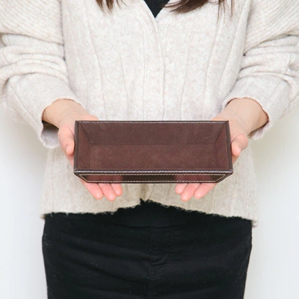 ちどり産業 小物トレー 長方形 トレー レザー風 キャッシュトレー 幅