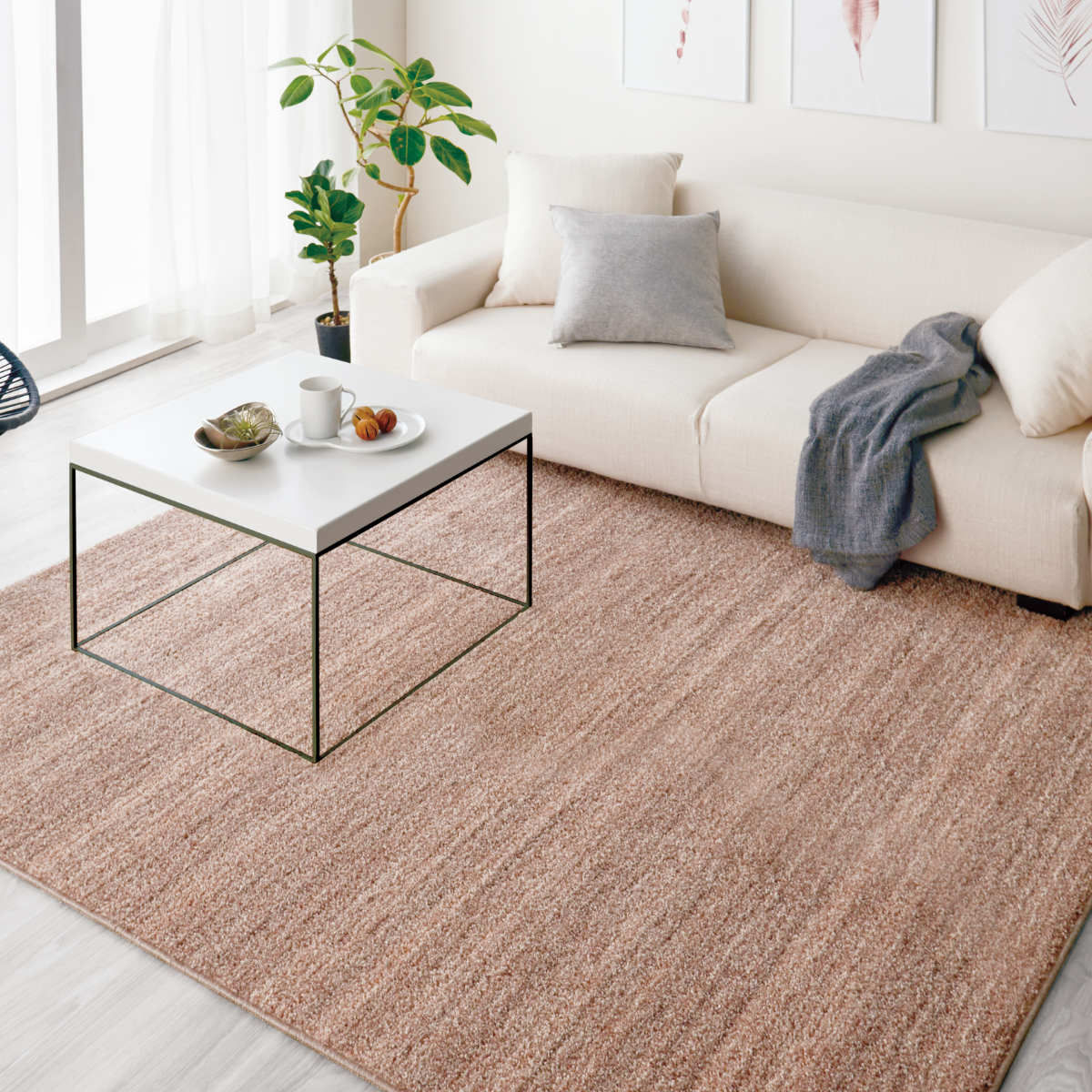 スミノエ ラグ リュストル 200×200cm 防炎 防ダニ 床暖房対応