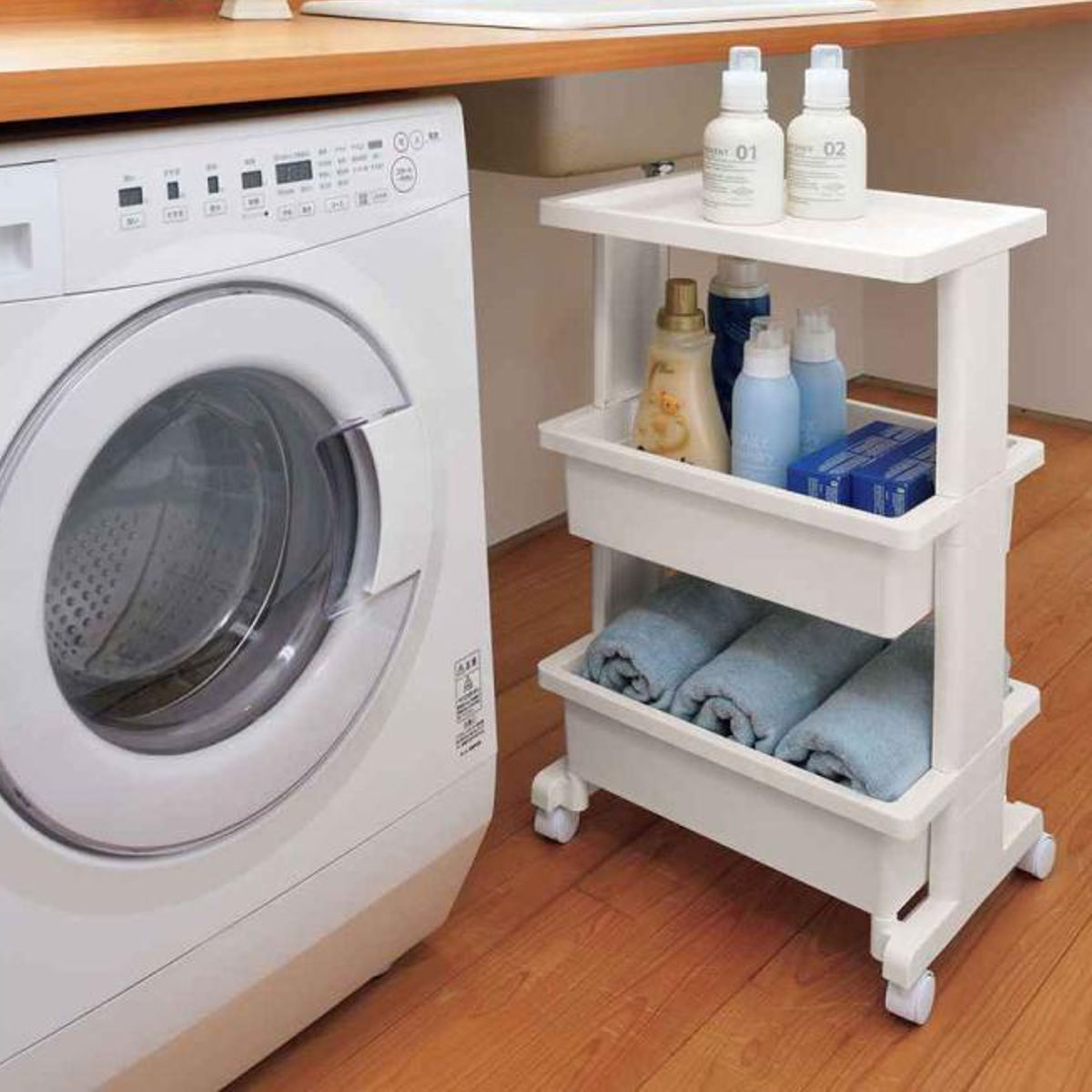 JEJアステージ キッチンワゴン テーブルワゴン 3段 リセスタイル lise