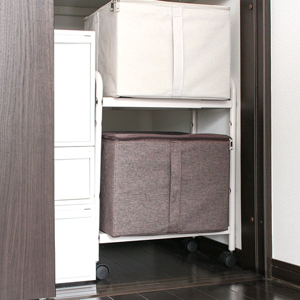 Fits WORK ラック 2段 幅37〜54×奥行29×高さ58cm デスク下 収納 ワゴン