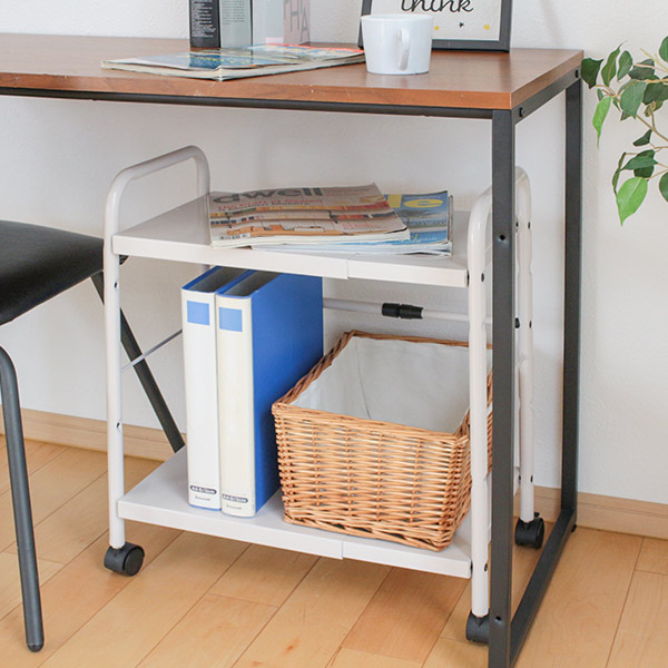 Fits WORK ラック 2段 幅37〜54×奥行29×高さ58cm デスク下 収納 ワゴン