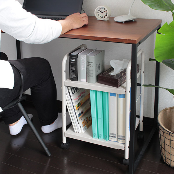 Fits WORK ラック 2段 幅37〜54×奥行29×高さ58cm デスク下 収納 ワゴン