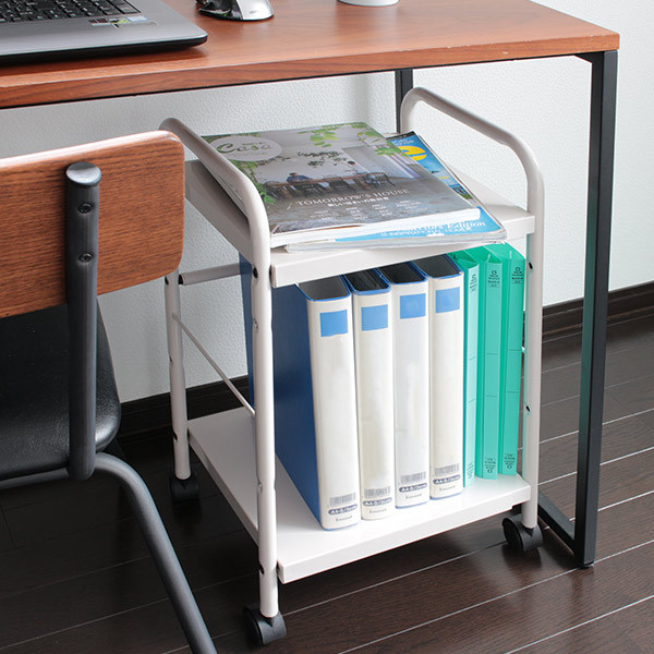 Fits WORK ラック 2段 幅37〜54×奥行29×高さ58cm デスク下 収納 ワゴン