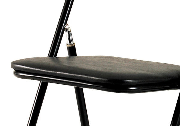 弘益 パイプ椅子 4脚セット 座面高46cm スチールフレーム 折りたたみ