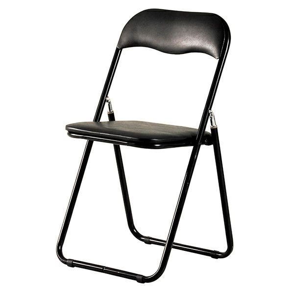 弘益 パイプ椅子 4脚セット 座面高46cm スチールフレーム 折りたたみ