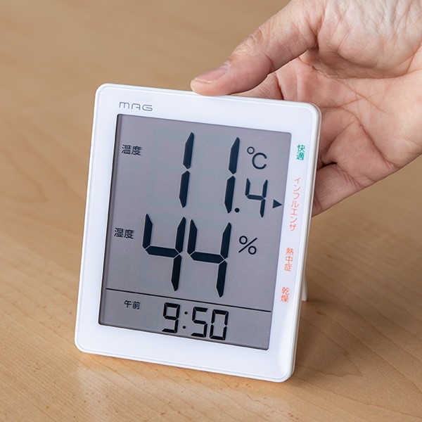 置き時計　温度計 デジタル時計 温湿度計 温度計 湿度計 小型 マグネット 置き掛け両用