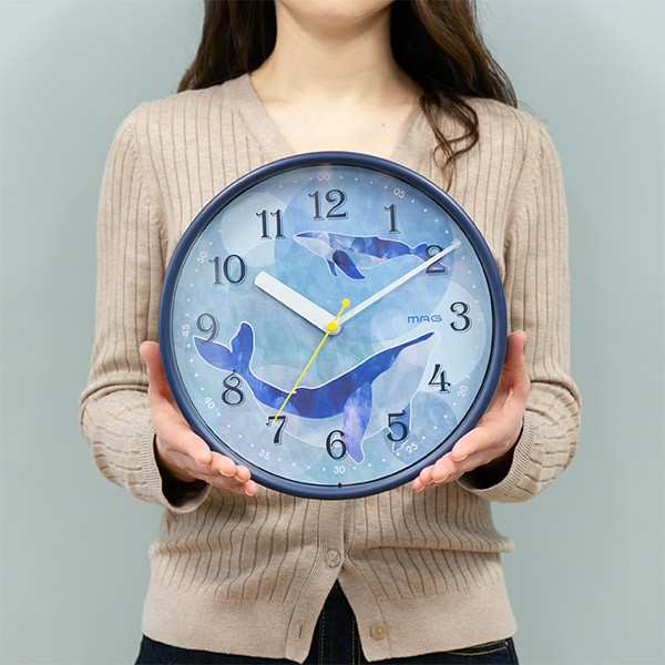 値下げ‼︎壁掛け時計　ザトウクジラ親子掛け時計 掛け時計 木製 ヤマト工芸 yamato Clock Zoo ゴリラ （ 壁掛け