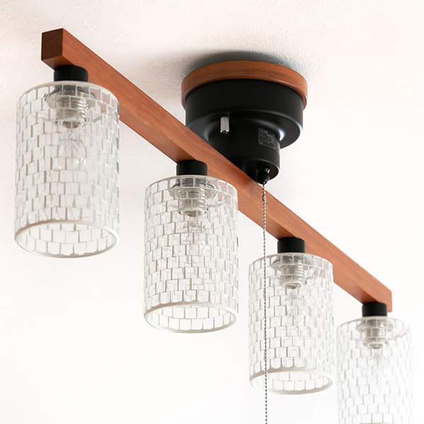 キシマ（KISHIMA） シーリングライト 照明 バータイプ 木アーム 4灯