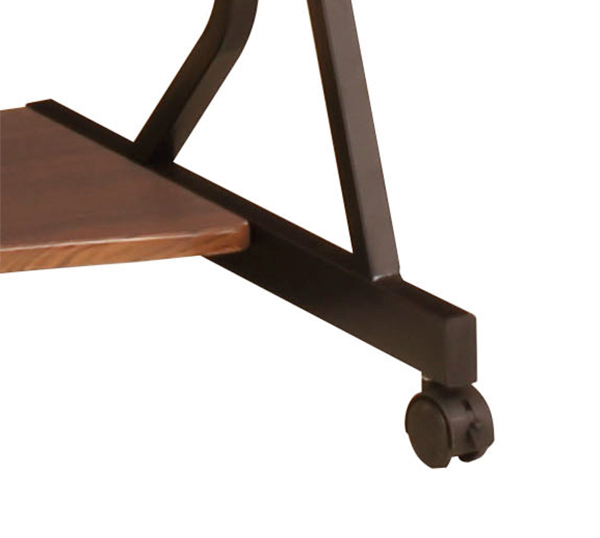 弘益 パソコンデスク 幅60cm ラック付き キャスター付き 木目調 （ PC