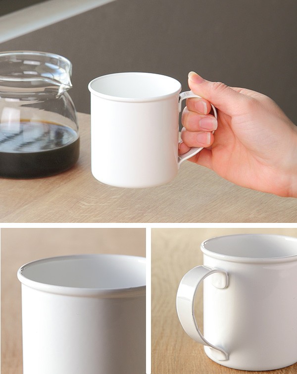 マグカップ 280ml M ブラン blanc コップ 食器 ステンレス製 ホーロー