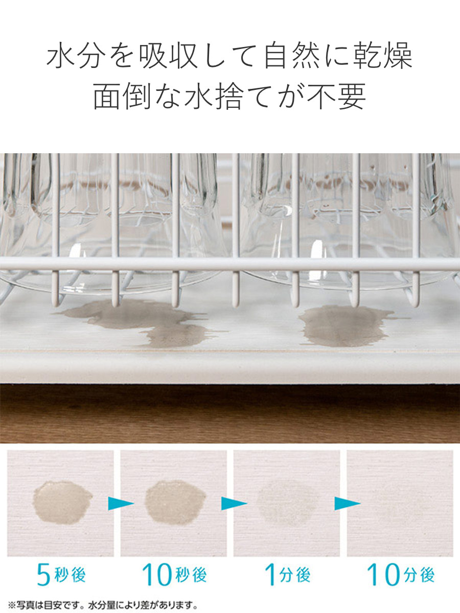 水切りかご 珪藻土プレート カトラリーポケット...の詳細画像5