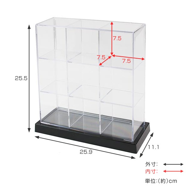 値下げ 新品未使用アクリル4マス四角ケース - メイク道具・化粧小物