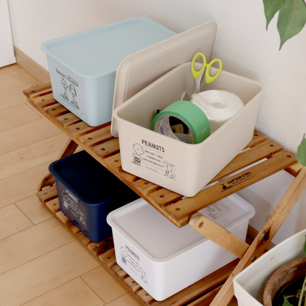 収納ボックス 幅19×奥行27×高さ12cm スヌーピー コレクトBOX S フタ