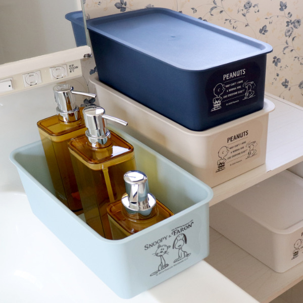 収納ボックス 幅19×奥行27×高さ12cm スヌーピー コレクトBOX S フタ