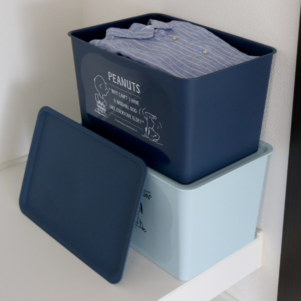 収納ボックス 幅38×奥行27×高さ24cm スヌーピー コレクトBOX L フタ