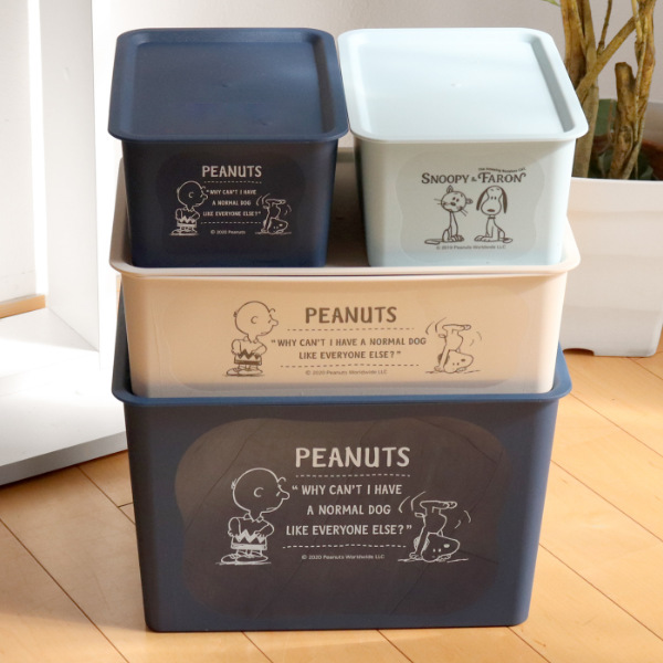 収納ボックス 幅38×奥行27×高さ24cm スヌーピー コレクトBOX L フタ