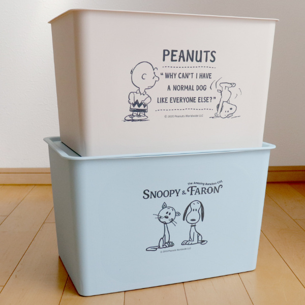 収納ボックス 幅38×奥行27×高さ24cm スヌーピー コレクトBOX L フタ