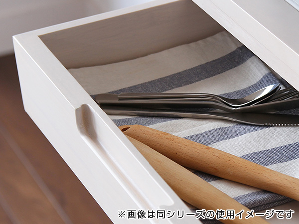 キッチンワゴン 4段 木製 引出し付 タイル天板 SOUP 幅60cm