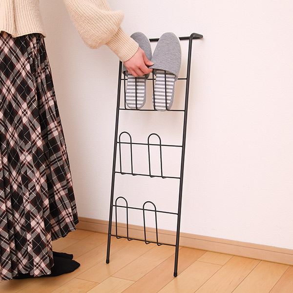 スリッパラック 壁掛け アイアン ラダーラック （ スリッパ 収納
