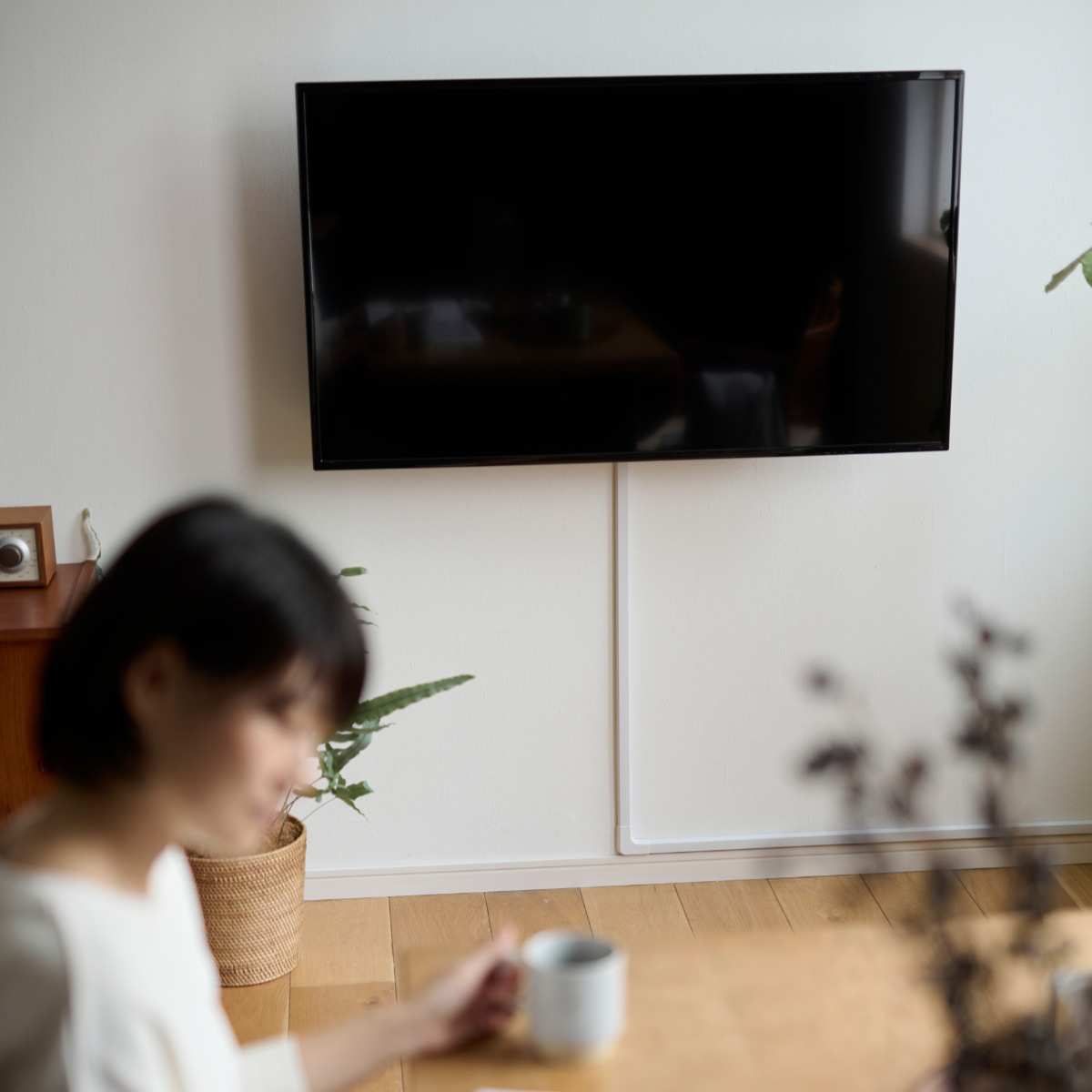 【かおる】【展示品・未使用品】テレビスタンド 壁掛けテレビ台 収納付き 壁掛け風つっぱりテレビスタンド MOLLY(モリー) | 家具・インテリア