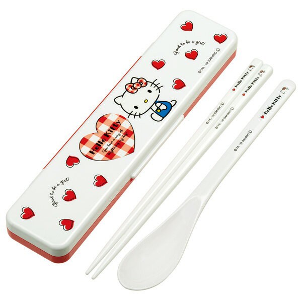 コンビセット 箸 スプーン 音の鳴らない ハローキティ Red Heart
