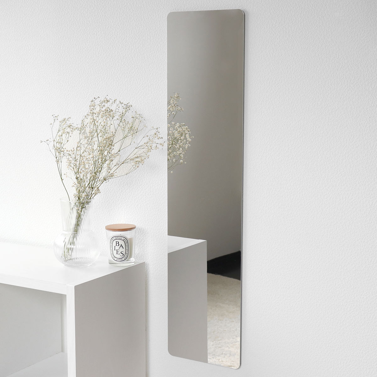 割れない鏡 セーフティミラー スリム 横21×縦87cm （ 鏡 壁掛け かがみ