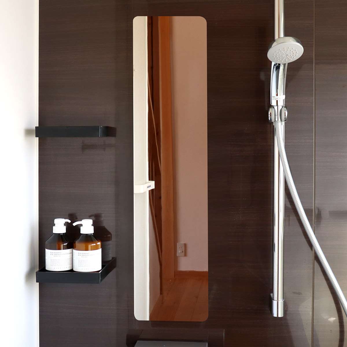 割れない鏡 セーフティミラー スリム 横21×縦87cm （ 鏡 壁掛け かがみ