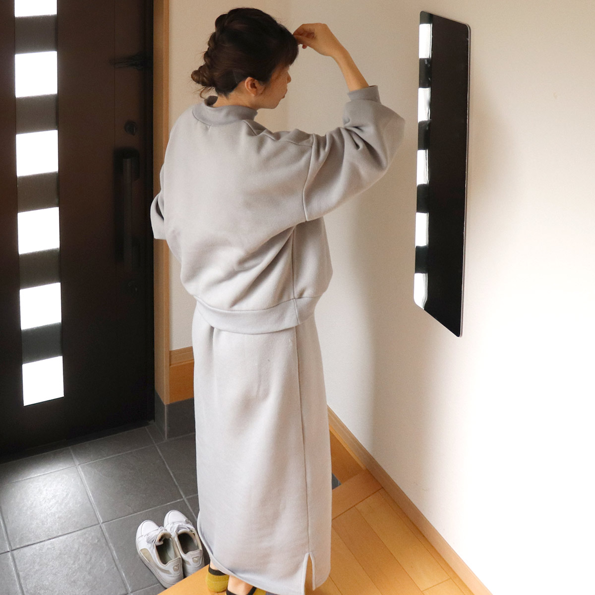 割れない鏡 セーフティミラー スリム 横21×縦87cm （ 鏡 壁掛け かがみ