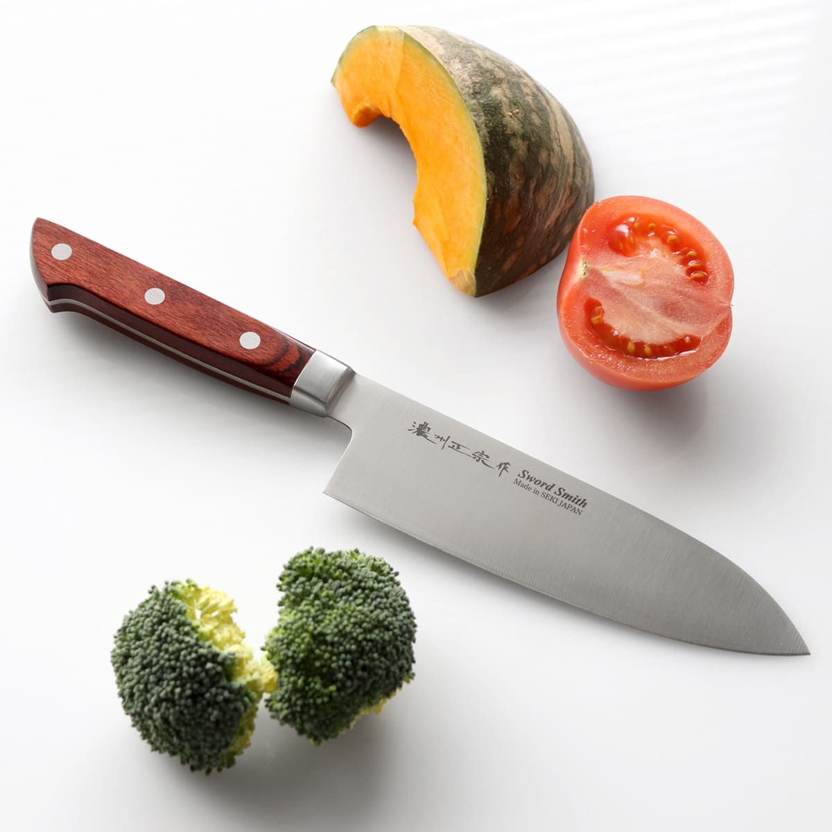 三徳包丁 17.5cm 濃州正宗 日本製 洋包丁 モリブデン鋼 天然木 （ 包丁