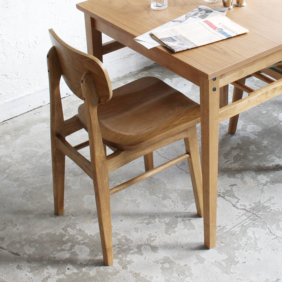 ダイニングチェア 座面高46cm 座面高43.5cm Rasic 木製 天然木