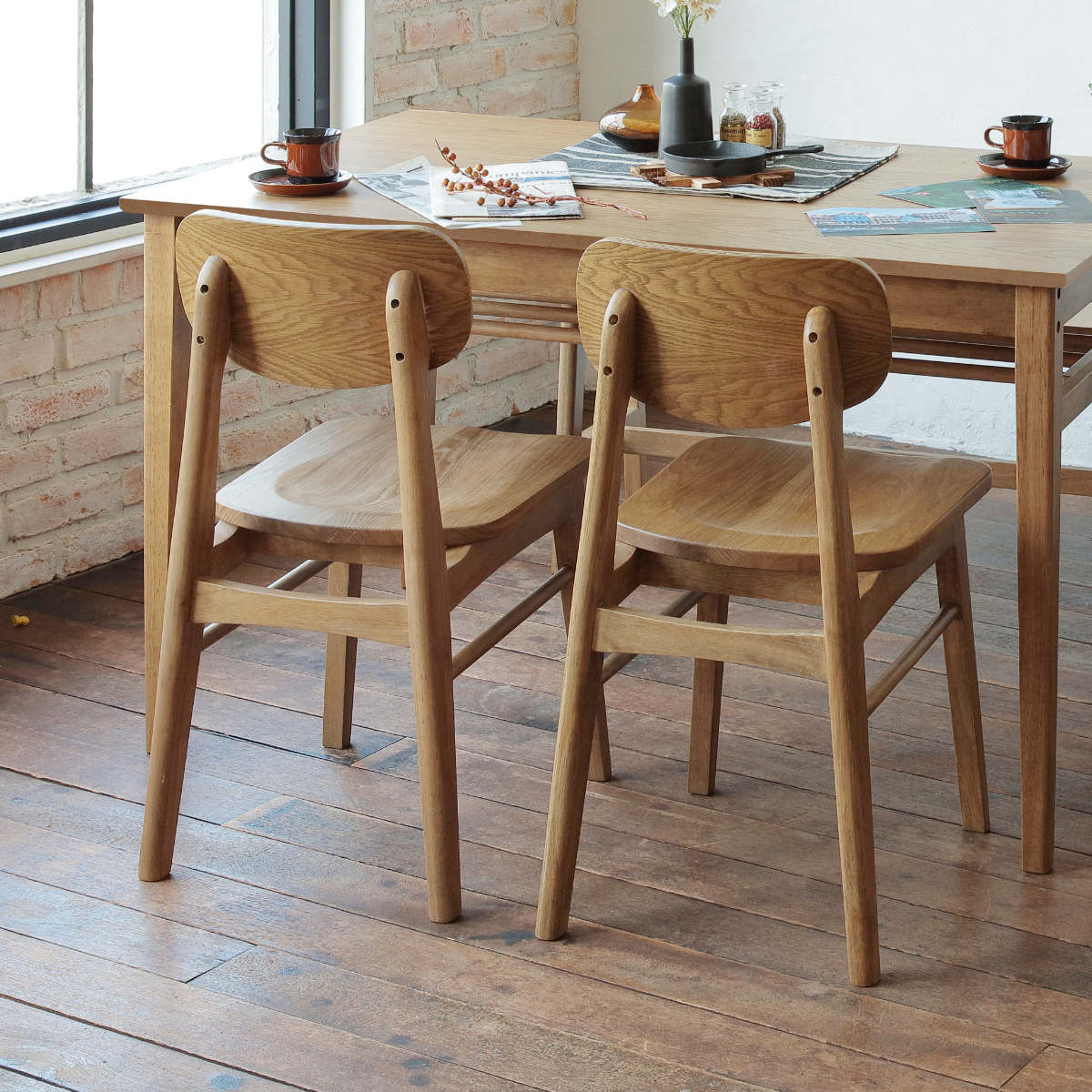 ダイニングチェア 座面高46cm 座面高43.5cm Rasic 木製 天然木