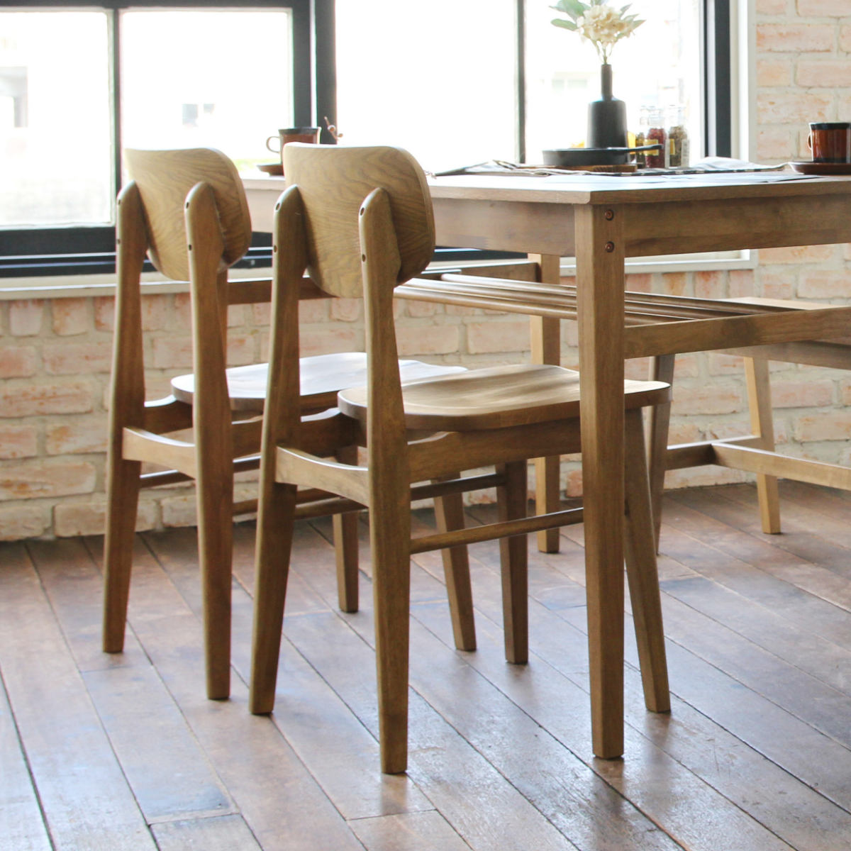 ダイニングチェア 座面高46cm 座面高43.5cm Rasic 木製 天然木