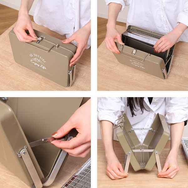 卓上使用可！キャプテンスタッグコンパクトコンロ モンテ バーベキューコンロ 折りたたみ コンロ 卓上グリル キャプテン