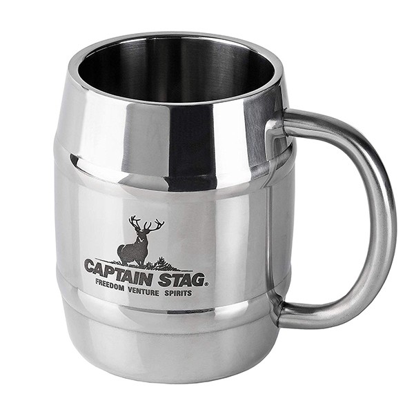 マグカップ 樽型 ステンレス製 420ml キャプテンスタッグ CAPTAIN STAG （ マグ カップ ステンレス ダブルステン ジョッキ ）  :324463:リビングート ヤフー店 - 通販 - Yahoo!ショッピング