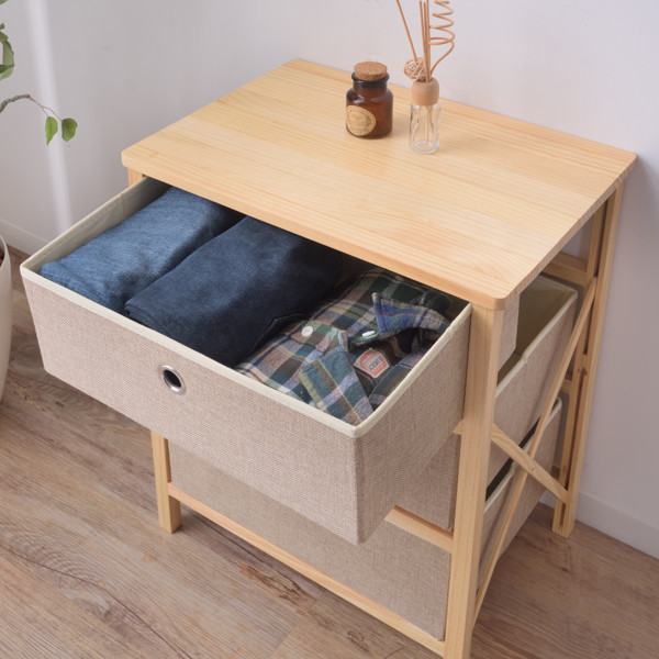 東谷 チェスト 3段 かんたん組立てチェスト 木製フレーム 幅48cm