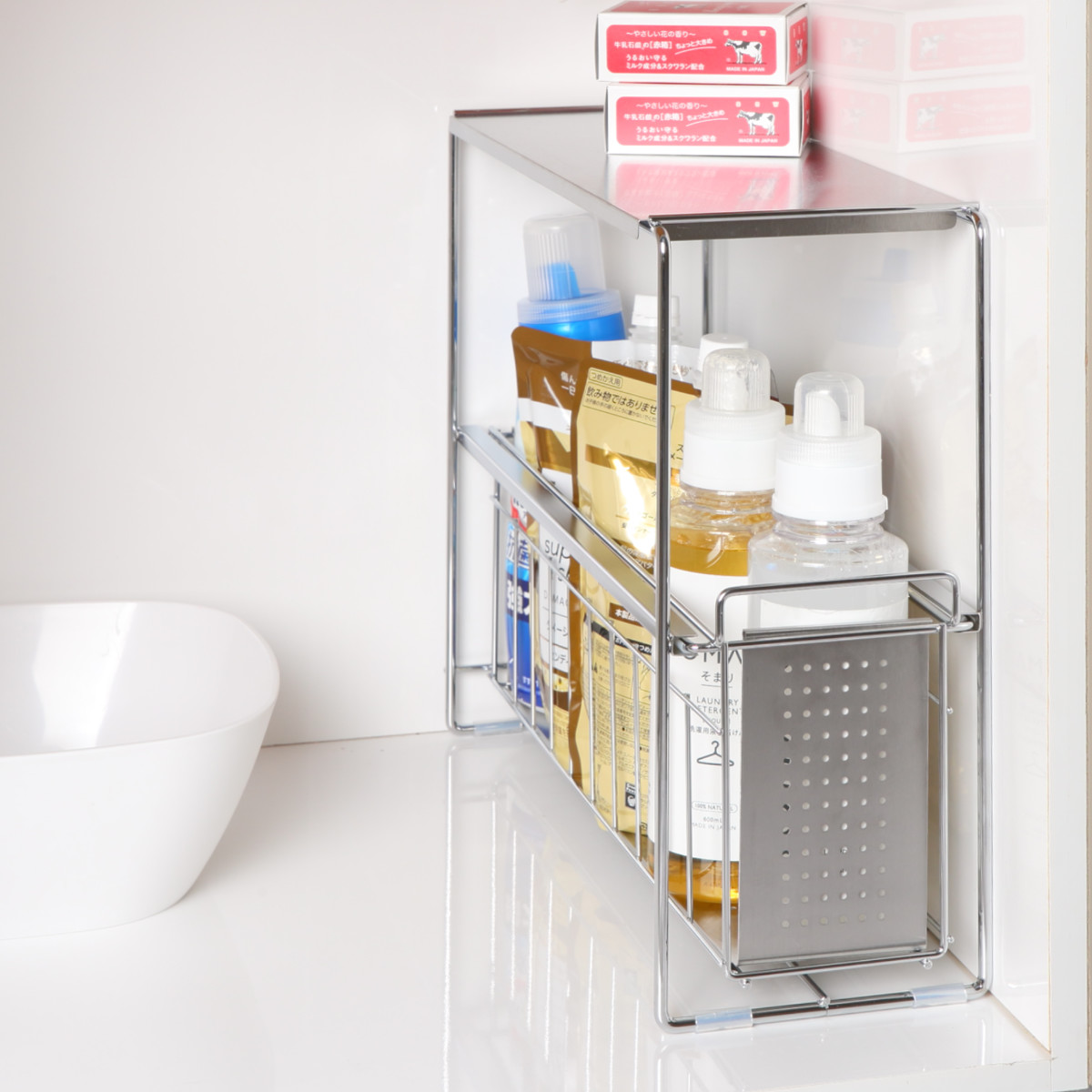 ヨシカワ/シンク下収納 シンク下スライド収納 1段 幅20cm / 日本製 ヨシカワ シンク下収納 シンク下スライド収納 1段 幅15cm （ シンク下