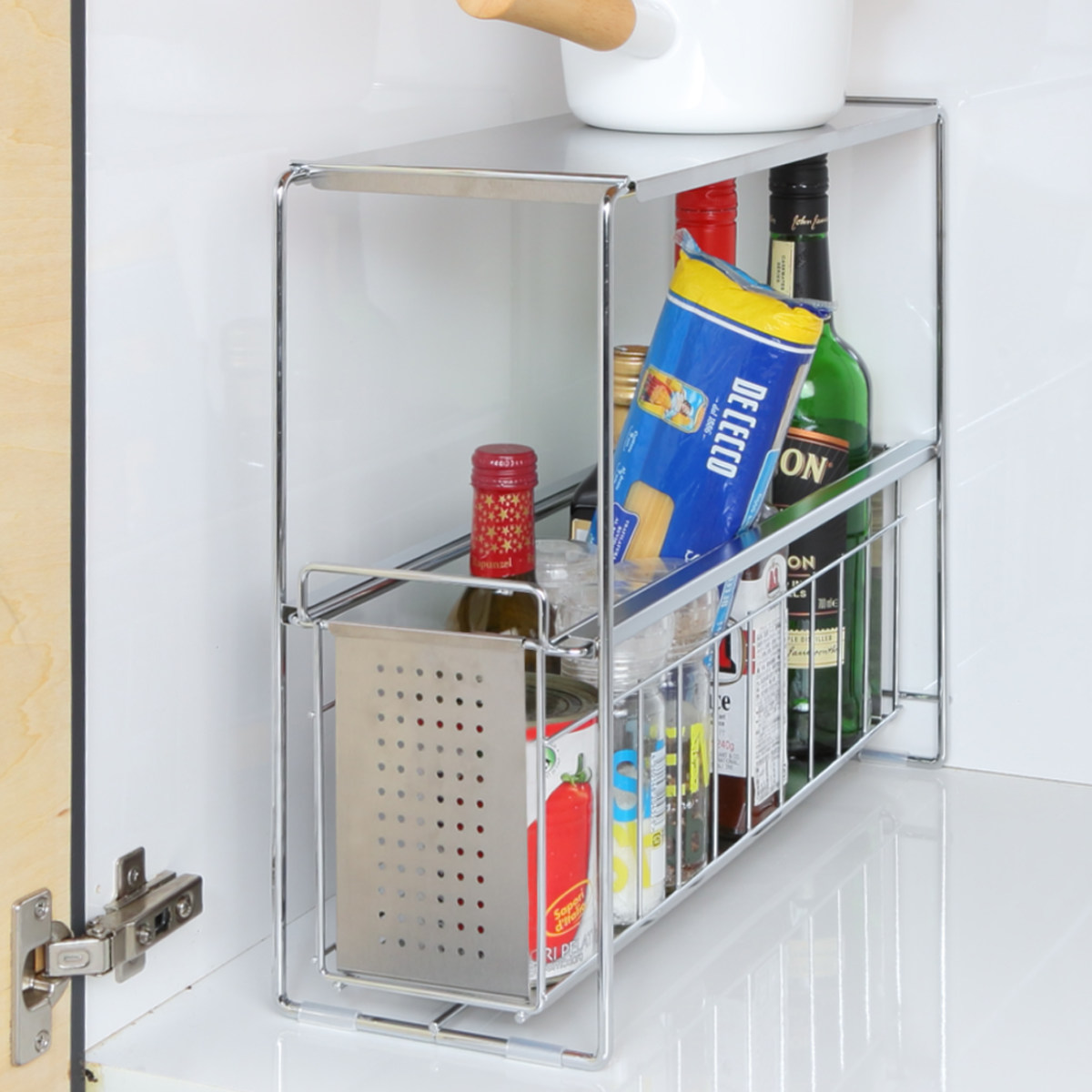 ヨシカワ シンク下収納 シンク下スライド収納 1段 幅15cm （ シンク下