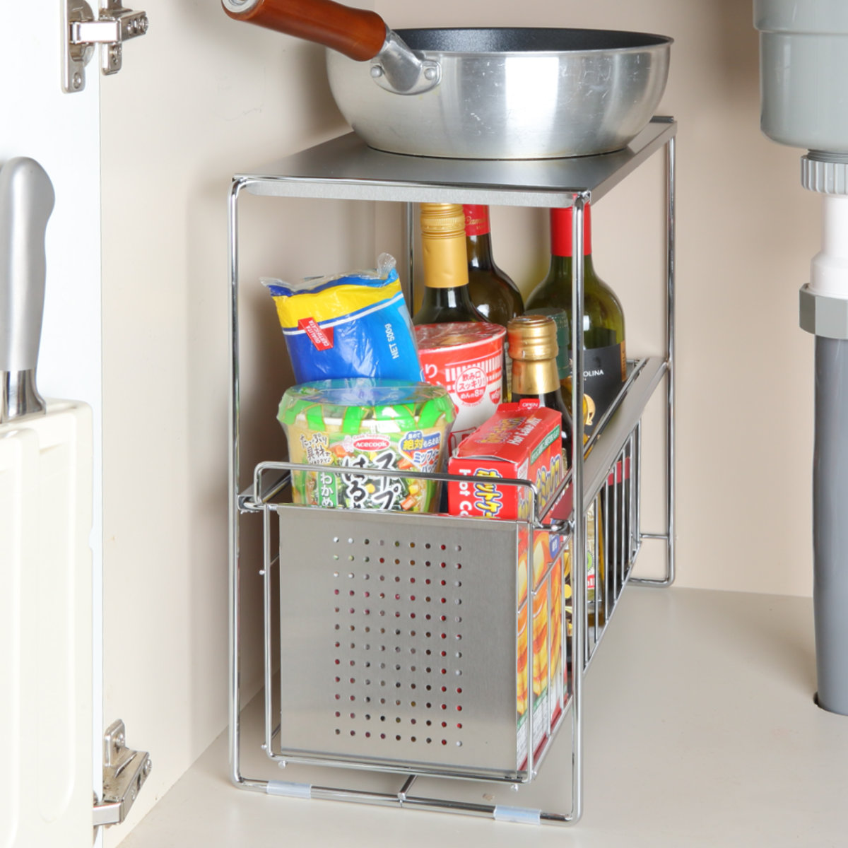 ヨシカワ/シンク下収納 シンク下スライド収納 1段 幅20cm / 日本製 ヨシカワ シンク下収納 シンク下スライド収納 1段 幅20cm （ シンク下