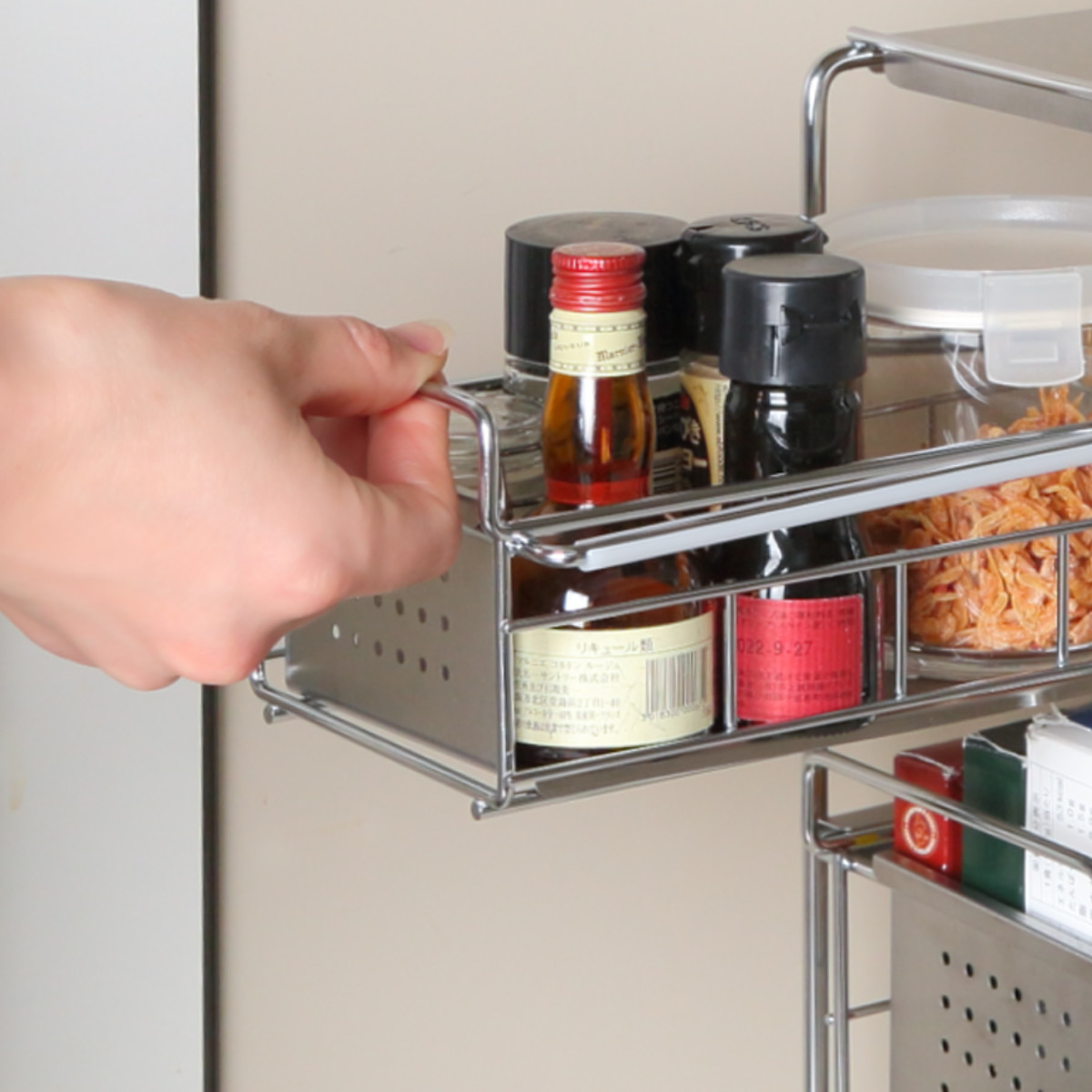 ヨシカワ シンク下収納 シンク下スライド収納 2段 幅15cm （ シンク下