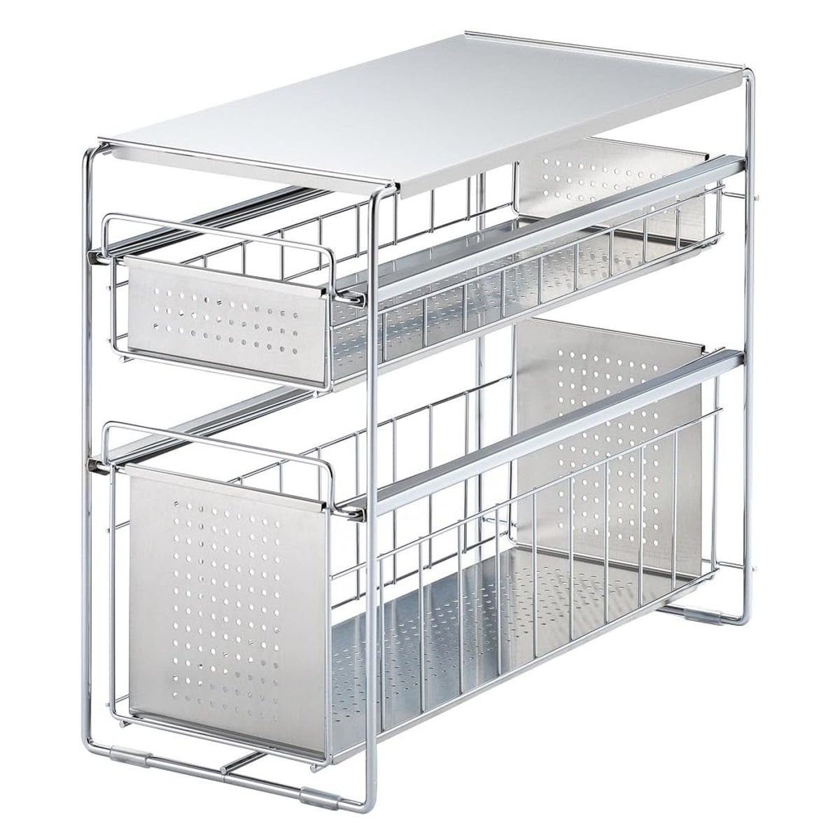 ヨシカワ シンク下収納 シンク下スライド収納 2段 幅20cm （ シンク下